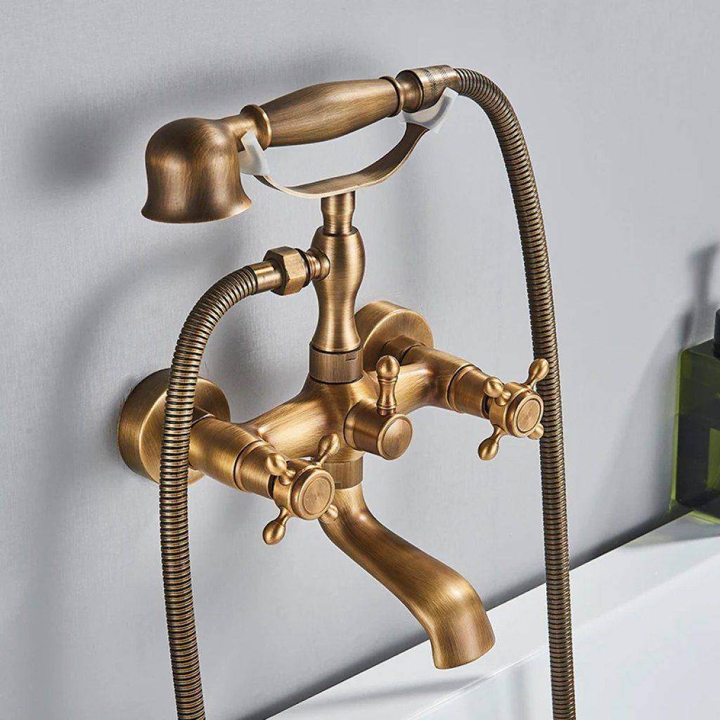 Elegant Dual-Handle Floor-Mount Bathtub Faucet with Handheld Shower Bathroom Shower Systems & Faucets Style : Brushed Nickel A|Brushed Nickel B|Black Bronze A|Antique Brass A|Black Bronze B|Antique Brass B|Antique Brass C|Antique Brass D Elegant Dual-Handle Floor-Mount Bathtub Faucet with Handheld Shower Bathroom Shower Systems & Faucets Style : Brushed Nickel A|Brushed Nickel B|Black Bronze A|Antique Brass A|Black Bronze B|Antique Brass B|Antique Brass C|Antique Brass D