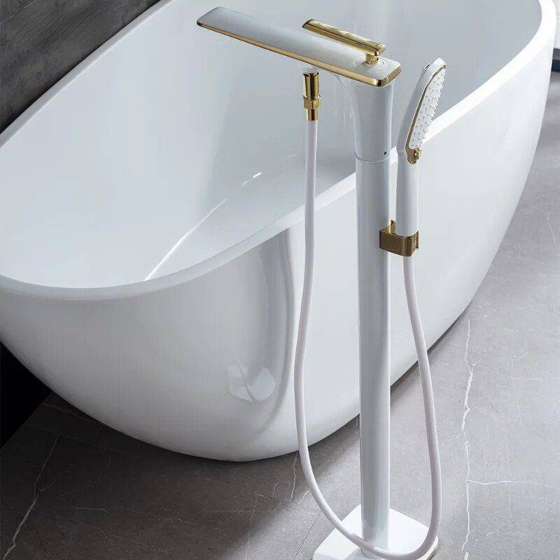 Elegant Freestanding Bathtub Faucet – Dual Control Mixer with Ceramic Valve Bathroom Shower Systems & Faucets Color : White Chrome|Black/Rose Gold|White Gold|Matte Black|Chrome Elegant Freestanding Bathtub Faucet - Dual Control Mixer with Ceramic Valve Bathroom Shower Systems & Faucets Color : White Chrome|Black/Rose Gold|White Gold|Matte Black|Chrome