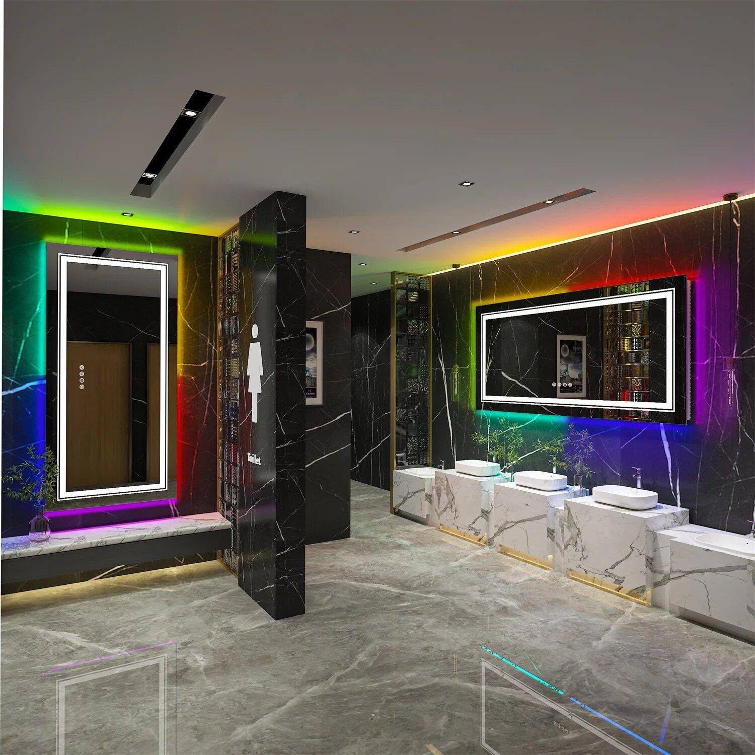 Elegant LED Vanity Mirror with RGB Backlight & Dimmable Anti-Fog Features for Modern Bathrooms Bathroom Mirrors Size : 42×20 inch Elegant LED Vanity Mirror with RGB Backlight & Dimmable Anti-Fog Features for Modern Bathrooms Bathroom Mirrors Size : 42x20 inch