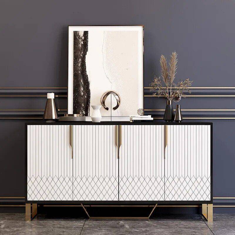 Elegant White Minimalist Side Cabinet Furniture Storage Size : 1.2m|1.5m Elegant White Minimalist Side Cabinet Furniture Storage Size : 1.2m|1.5m