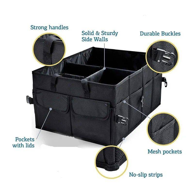 Expandable Car Trunk Organizer Car Organizers Color Name : Black 