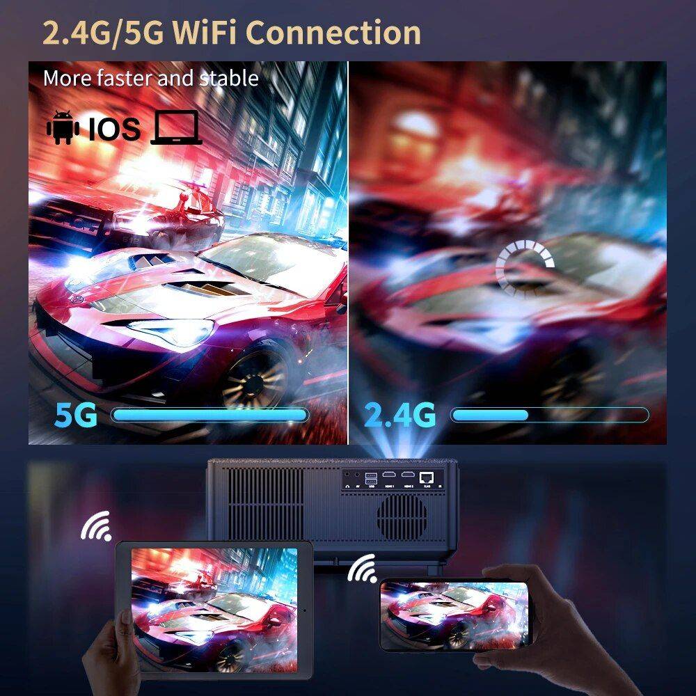 Full HD 1080P WiFi LED Projector with Android OS, 2K 4K Video Support, and Auto Keystone Correction Home Electronics Projectors Type : Android Version Full HD 1080P WiFi LED Projector with Android OS, 2K 4K Video Support, and Auto Keystone Correction Home Electronics Projectors Type : Android Version