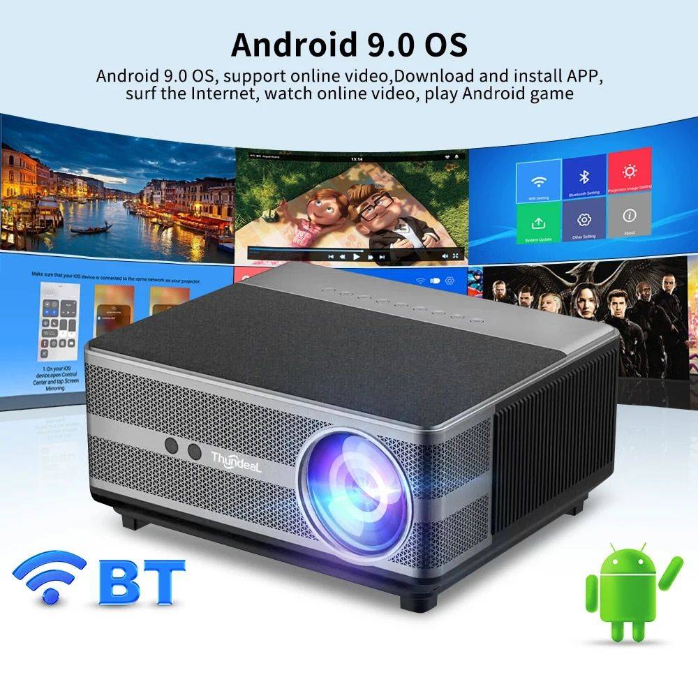 Full HD 1080P WiFi LED Projector with Android OS, 2K 4K Video Support, and Auto Keystone Correction Home Electronics Projectors Type : Android Version Full HD 1080P WiFi LED Projector with Android OS, 2K 4K Video Support, and Auto Keystone Correction Home Electronics Projectors Type : Android Version