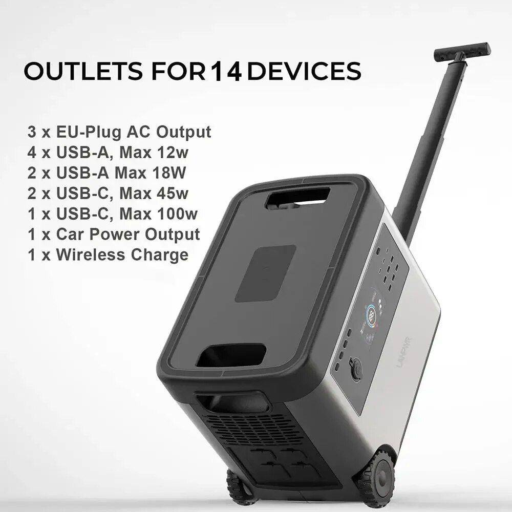 High-Capacity 2160Wh Portable Solar Generator with 2500W AC Output and Wireless Charging Advanced Technologies Generators & Portable Power High-Capacity 2160Wh Portable Solar Generator with 2500W AC Output and Wireless Charging Advanced Technologies Generators & Portable Power