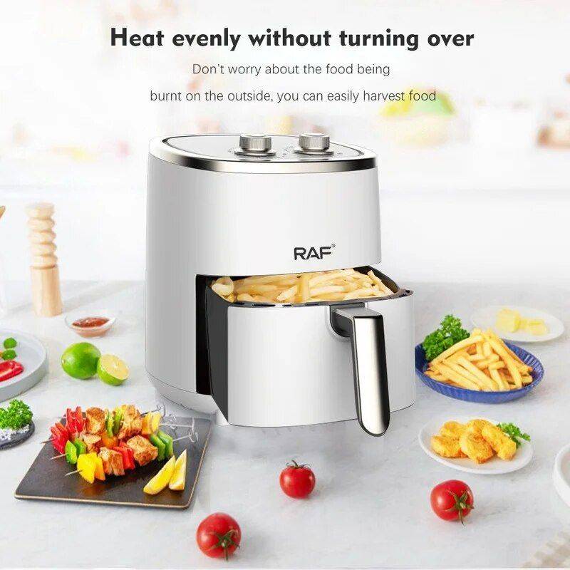High-Capacity 4.8L Air Fryer – Stainless Steel, 1200W, Healthy Cooking with No Oily Smoke Air Fryers Kitchen High-Capacity 4.8L Air Fryer - Stainless Steel, 1200W, Healthy Cooking with No Oily Smoke Air Fryers Kitchen