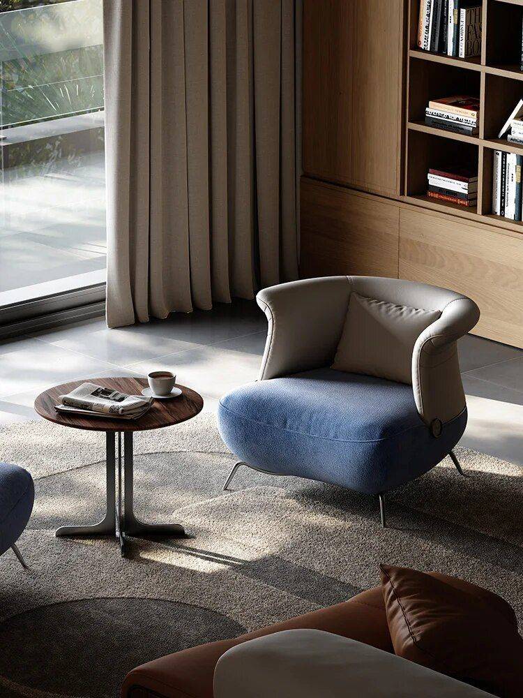 High-End Leather Leisure Sofa Chair Furniture Sofas & Chairs Color : Grey/Blue High-End Leather Leisure Sofa Chair Furniture Sofas & Chairs Color : Grey/Blue