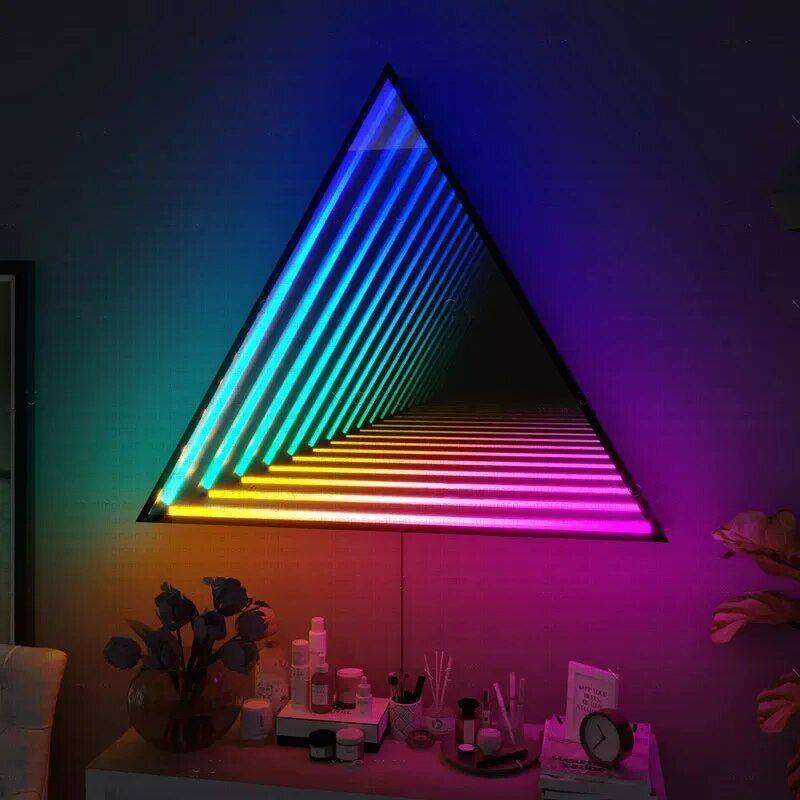 Infinite LED Mirror Wall Lamp – RGB Color 3D Magic Light for Home & Party Decor Bathroom Mirrors Infinite LED Mirror Wall Lamp - RGB Color 3D Magic Light for Home & Party Decor Bathroom Mirrors