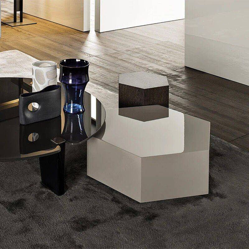 Italian-Inspired Hexagonal Glass Side Table Furniture Side Tables & Coffee Tables Size : S|M|L Italian-Inspired Hexagonal Glass Side Table Furniture Side Tables & Coffee Tables Size : S|M|L