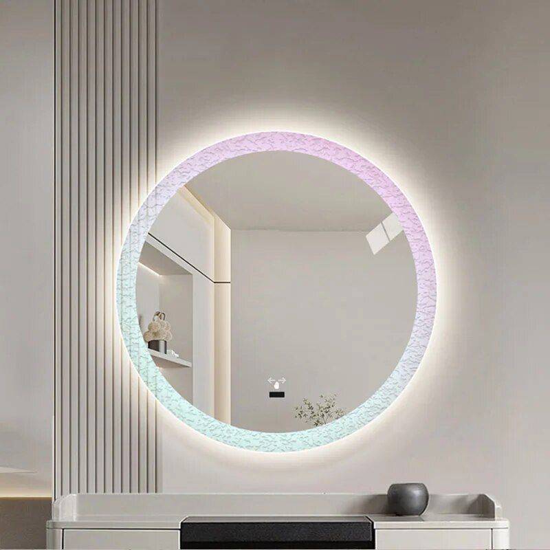 LED Touch Mirror – Frameless Aesthetic Bathroom Decor with Magnifying Feature Bathroom Mirrors Color : White|Colorful LED Touch Mirror - Frameless Aesthetic Bathroom Decor with Magnifying Feature Bathroom Mirrors Color : White|Colorful