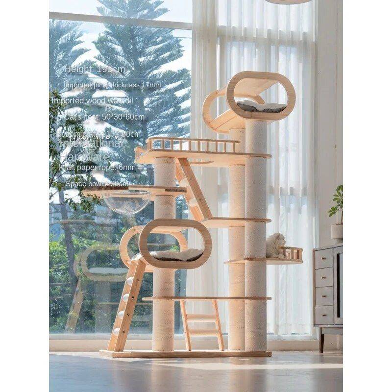 Large Wooden Tree Tower for Cat Cat Towers Pet Supplies Large Wooden Tree Tower for Cat Cat Towers Pet Supplies