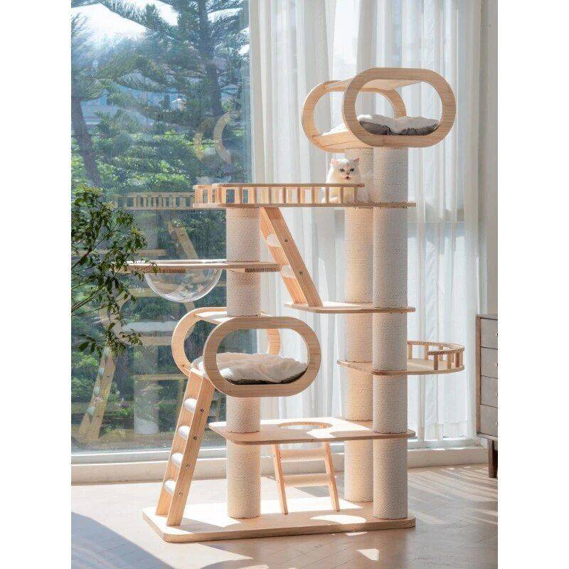Large Wooden Tree Tower for Cat Cat Towers Pet Supplies Large Wooden Tree Tower for Cat Cat Towers Pet Supplies