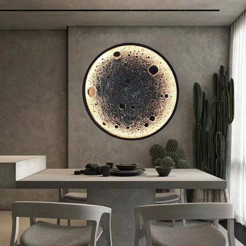 Lunar Glow 3D Relief Moon Wall Lamp – Creative Decorative LED Art Light Lighting Wall Lamps Style & Size : Style A 80cm|Style A 100cm|Style B 80cm|Style B 100cm 