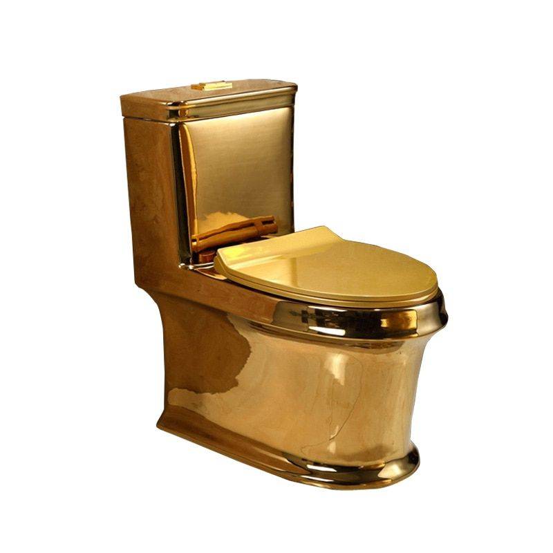 Luxurious Gold Electroplated Toilet with Cyclone Flushing and Automatic Operation Home Electronics Smart Home Color: Gold Luxurious Gold Electroplated Toilet with Cyclone Flushing and Automatic Operation Home Electronics Smart Home Color: Gold