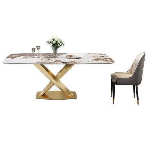 Luxurious Marble-Effect Oval Dining Table for 8 – Modern Chinese Style Dining Tables Furniture Color: Gold (1 table and 6 chairs) Luxurious Marble-Effect Oval Dining Table for 8 - Modern Chinese Style Dining Tables Furniture Color: Gold (1 table and 6 chairs)