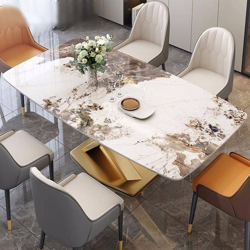 Luxurious Marble-Effect Oval Dining Table for 8 – Modern Chinese Style Dining Tables Furniture Color : Gold (1 table and 6 chairs)|Bronze (1 table and 6 chairs) Luxurious Marble-Effect Oval Dining Table for 8 - Modern Chinese Style Dining Tables Furniture Color : Gold (1 table and 6 chairs)|Bronze (1 table and 6 chairs)