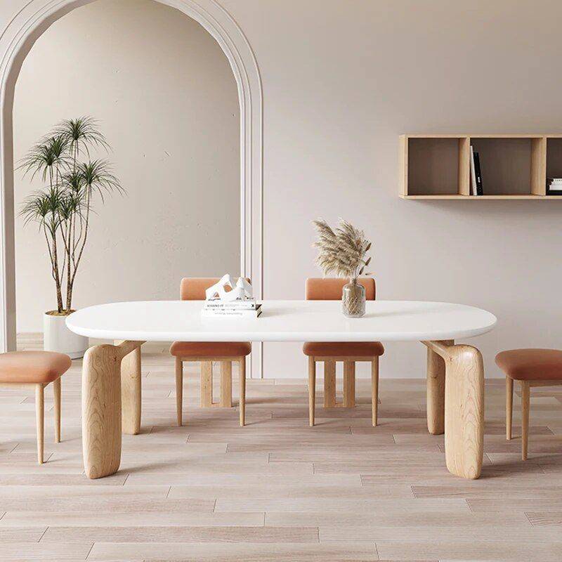 Luxurious Modern Oval Wood Dining Table for Elegant Spaces Dining Tables Furniture Size : 140x80x75CM Luxurious Modern Oval Wood Dining Table for Elegant Spaces Dining Tables Furniture Size : 140x80x75CM