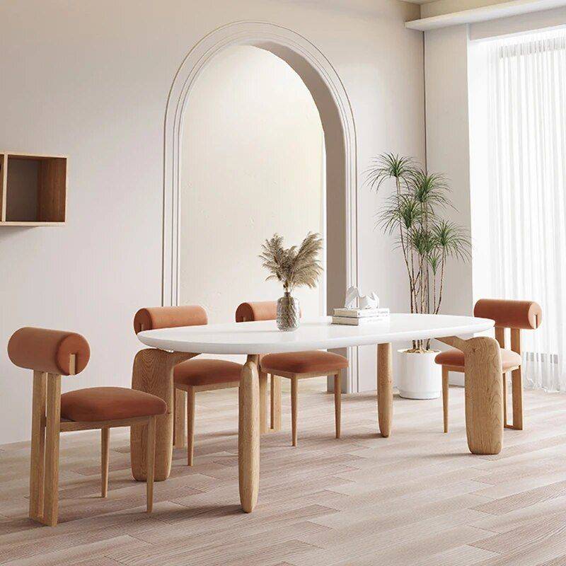 Luxurious Modern Oval Wood Dining Table for Elegant Spaces Dining Tables Furniture Size : 140x80x75CM Luxurious Modern Oval Wood Dining Table for Elegant Spaces Dining Tables Furniture Size : 140x80x75CM