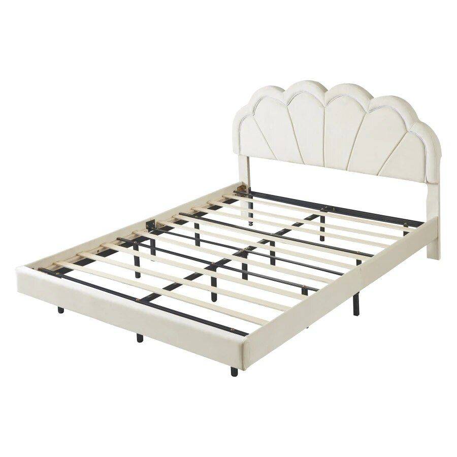 Luxurious Queen Size LED Upholstered Bed Frame Beds Furniture Luxurious Queen Size LED Upholstered Bed Frame Beds Furniture