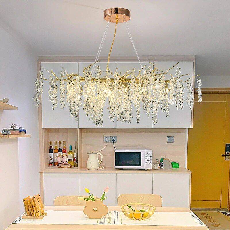 Luxury Gold Crystal Branch Chandelier – Modern Ceiling Pendant Lighting Ceiling Lights Lighting Size : 120cm|100cm Luxury Gold Crystal Branch Chandelier - Modern Ceiling Pendant Lighting Ceiling Lights Lighting Size : 120cm|100cm