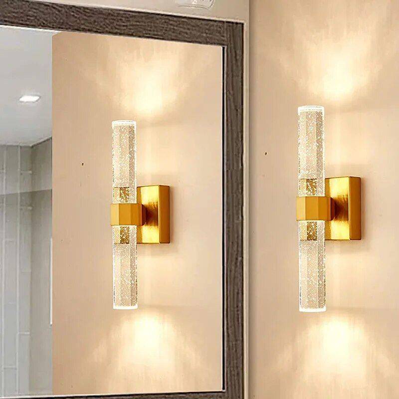 Luxury Gold Crystal LED Wall Sconce - Modern Minimalist Indoor Lighting Lighting Wall Lamps Size : 40cm 