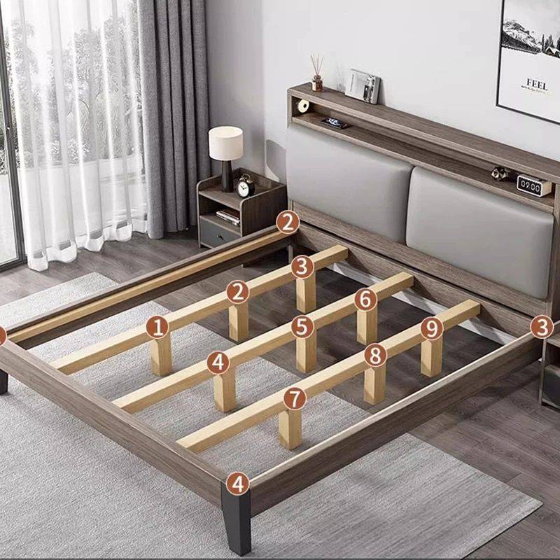 Luxury King Size Wooden Bed Frame Beds Furniture Color : 1 