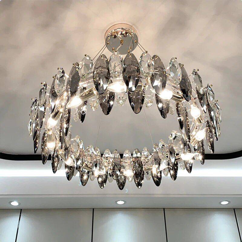 Luxury LED Crystal Chandelier – Modern Elegance for Living Spaces Ceiling Lights Lighting Size : 60cm|80cm|100cm Luxury LED Crystal Chandelier - Modern Elegance for Living Spaces Ceiling Lights Lighting Size : 60cm|80cm|100cm