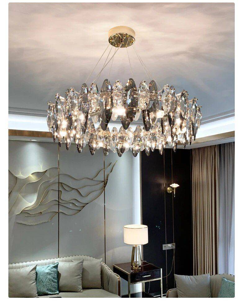 Luxury LED Crystal Chandelier – Modern Elegance for Living Spaces Ceiling Lights Lighting Size : 60cm|80cm|100cm Luxury LED Crystal Chandelier - Modern Elegance for Living Spaces Ceiling Lights Lighting Size : 60cm|80cm|100cm