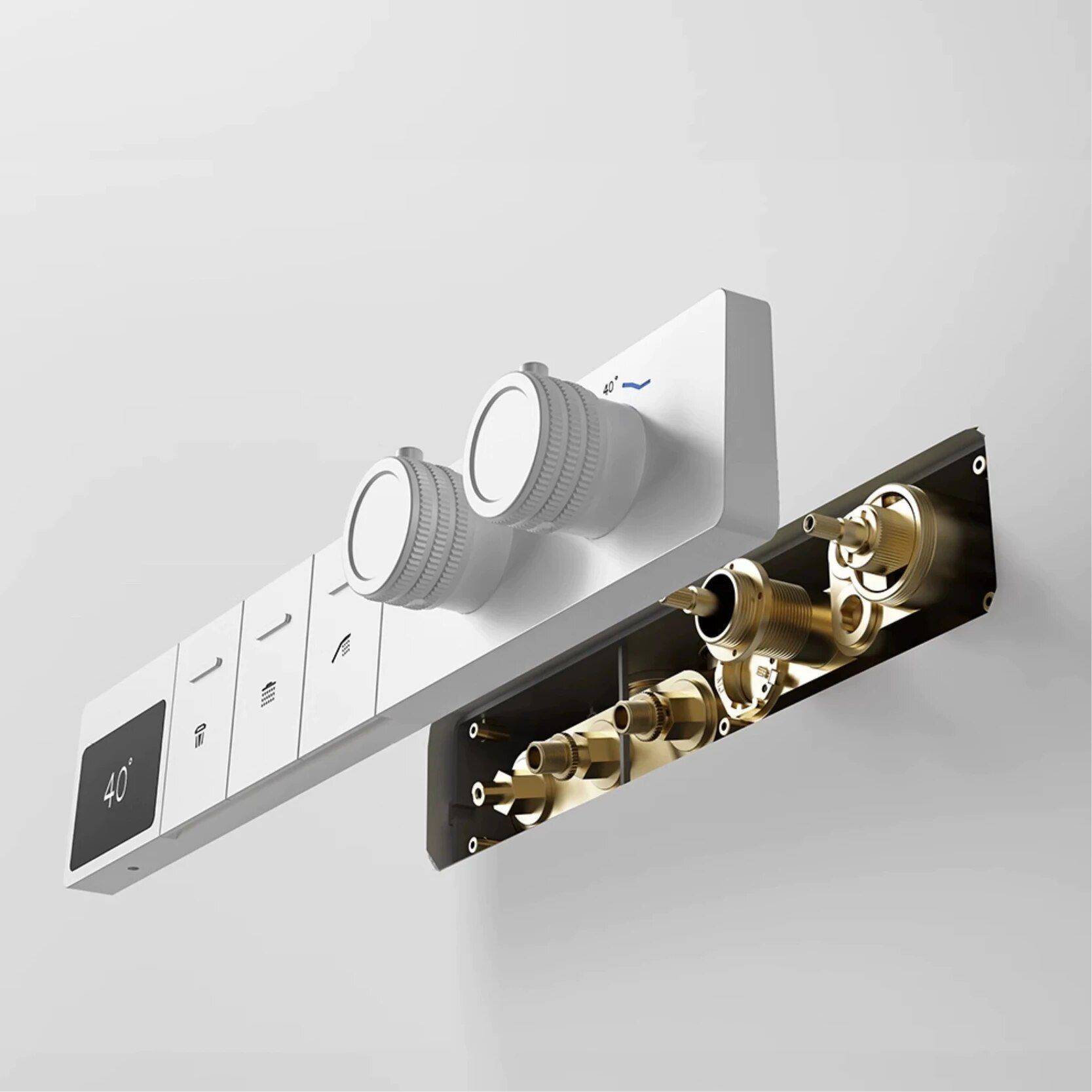 Luxury LED Shower System with Polished Brass Finish Bathroom Shower Systems & Faucets Color : Chrome|Chrome (with a shelf)|Matte Black|Matte Black (with a shelf)|White|White (with a shelf)|Brushed Grey|Brushed Grey (with a shelf) Luxury LED Shower System with Polished Brass Finish Bathroom Shower Systems & Faucets Color : Chrome|Chrome (with a shelf)|Matte Black|Matte Black (with a shelf)|White|White (with a shelf)|Brushed Grey|Brushed Grey (with a shelf)