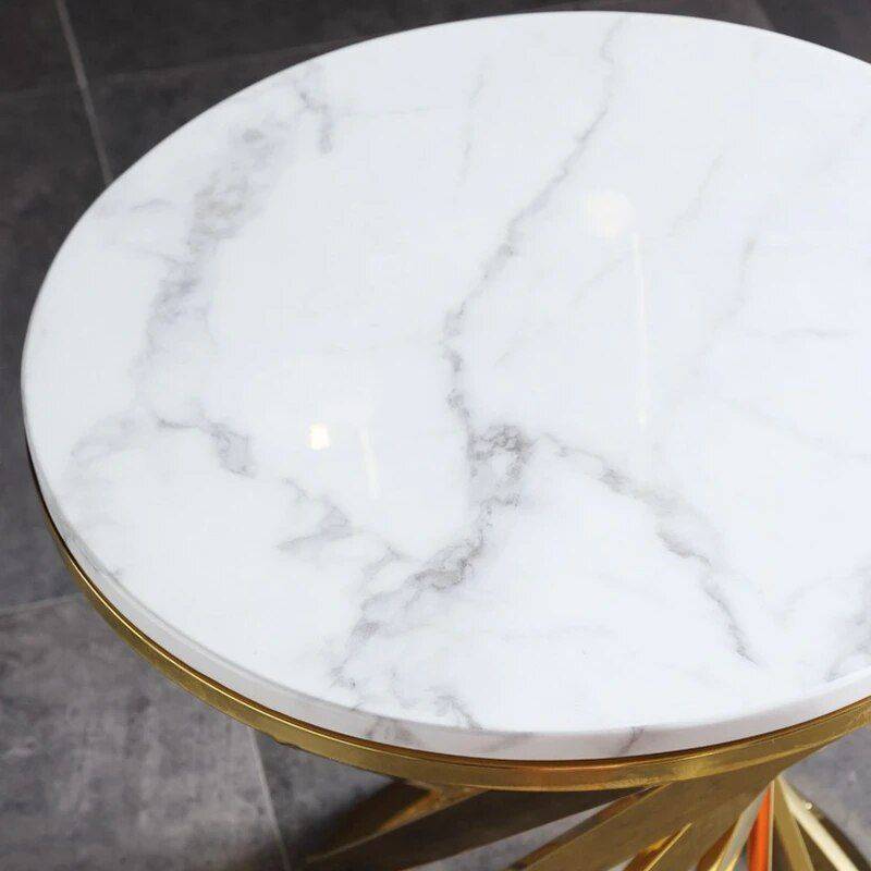 Luxury Marble Round Coffee Table with Gold Stainless Steel Base Furniture Side Tables & Coffee Tables Color : White|Black Luxury Marble Round Coffee Table with Gold Stainless Steel Base Furniture Side Tables & Coffee Tables Color : White|Black