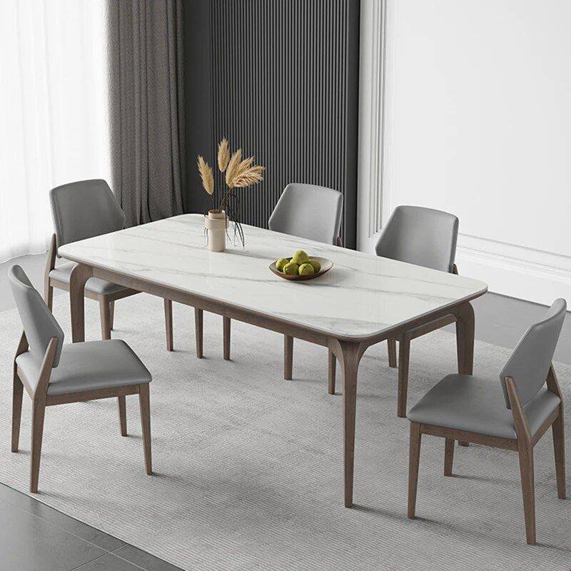 Luxury Minimalist Modern Dining Table Set for Home and Conference Dining Tables Furniture Set : 4 chairs (120x80x75cm) Luxury Minimalist Modern Dining Table Set for Home and Conference Dining Tables Furniture Set : 4 chairs (120x80x75cm)