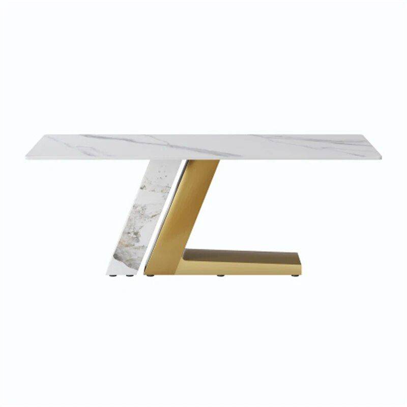 Luxury Modern Artificial Stone Dining Table with Golden Metal Legs Dining Tables Furniture Luxury Modern Artificial Stone Dining Table with Golden Metal Legs Dining Tables Furniture