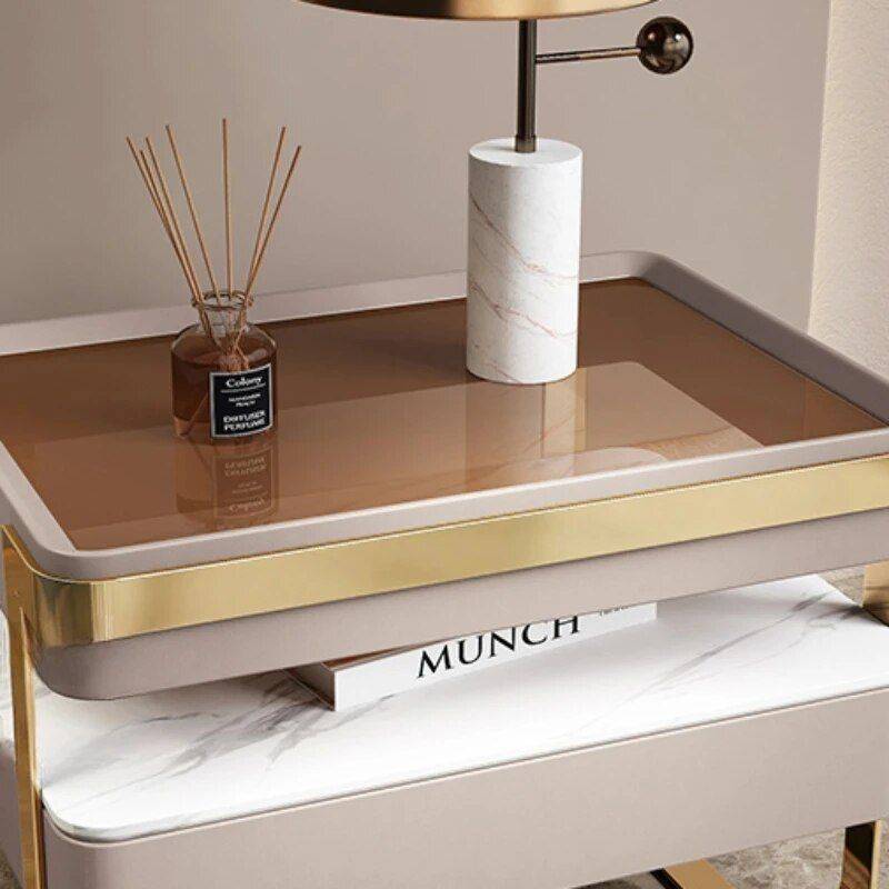 Luxury Nordic Nightstands Bedside Trendy Modern Storage Nightstand Bedside Tables Furniture Style : Gray|Pink|Natural|Brown Luxury Nordic Nightstands Bedside Trendy Modern Storage Nightstand Bedside Tables Furniture Style : Gray|Pink|Natural|Brown