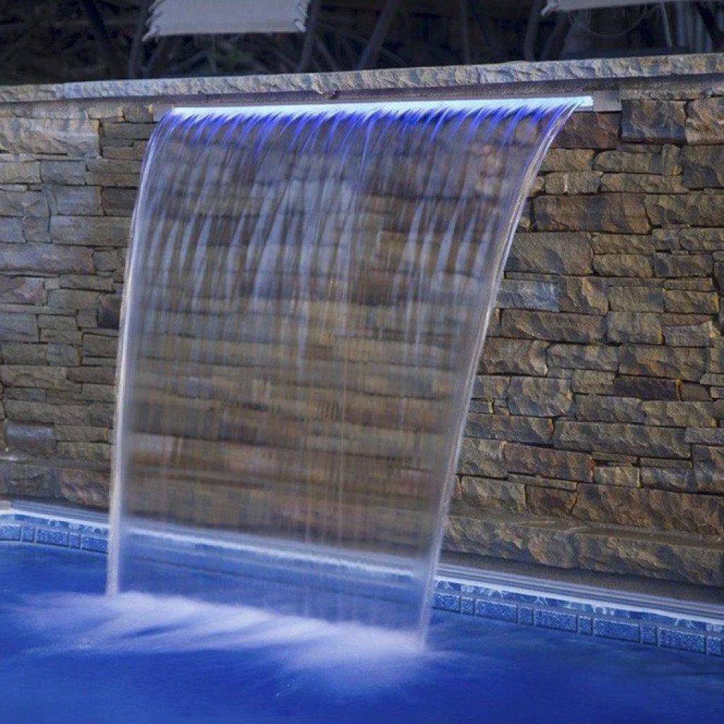 Luxury Stainless Steel Waterfall Blade for Ponds and Pools Lighting Wall Lamps Size : 120cm 