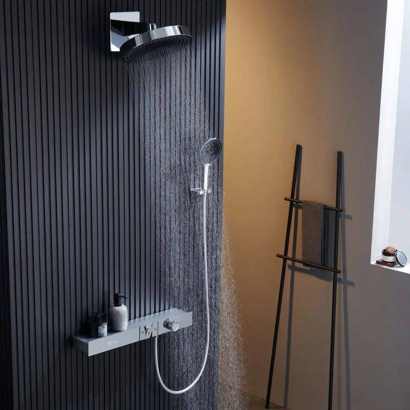 Luxury Thermostatic Rainfall Shower Set with Digital Display and Bathtub Mixer Bathroom Shower Systems & Faucets Color : Gray A|Gray B|Chrome A|Black A|Black B|White B|White A|Chrome B Luxury Thermostatic Rainfall Shower Set with Digital Display and Bathtub Mixer Bathroom Shower Systems & Faucets Color : Gray A|Gray B|Chrome A|Black A|Black B|White B|White A|Chrome B