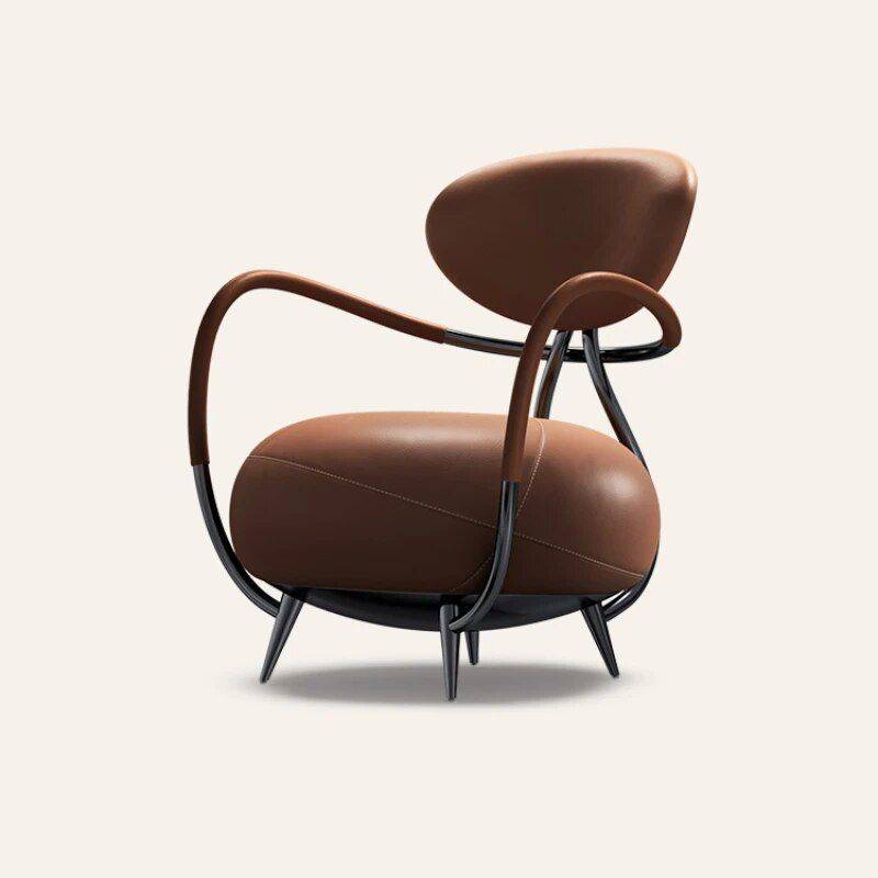 Luxury Tiger Chair: Italian Minimalist Leather Leisure Chair for Living Room and Villas Furniture Sofas & Chairs Type : Single chair|With a table Luxury Tiger Chair: Italian Minimalist Leather Leisure Chair for Living Room and Villas Furniture Sofas & Chairs Type : Single chair|With a table