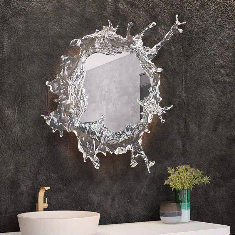 Luxury Water Spray Mirror Wall Lamp - Dimmable LED Deco Sconce for Modern Home Lighting Bathroom Mirrors Size : 46cm|66cm 