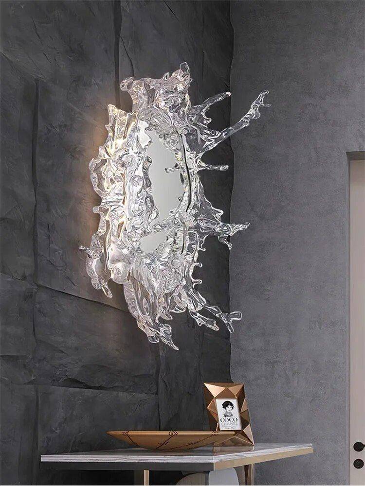 Luxury Water Spray Mirror Wall Lamp – Dimmable LED Deco Sconce for Modern Home Lighting Bathroom Mirrors Size : 46cm|66cm Luxury Water Spray Mirror Wall Lamp - Dimmable LED Deco Sconce for Modern Home Lighting Bathroom Mirrors Size : 46cm|66cm