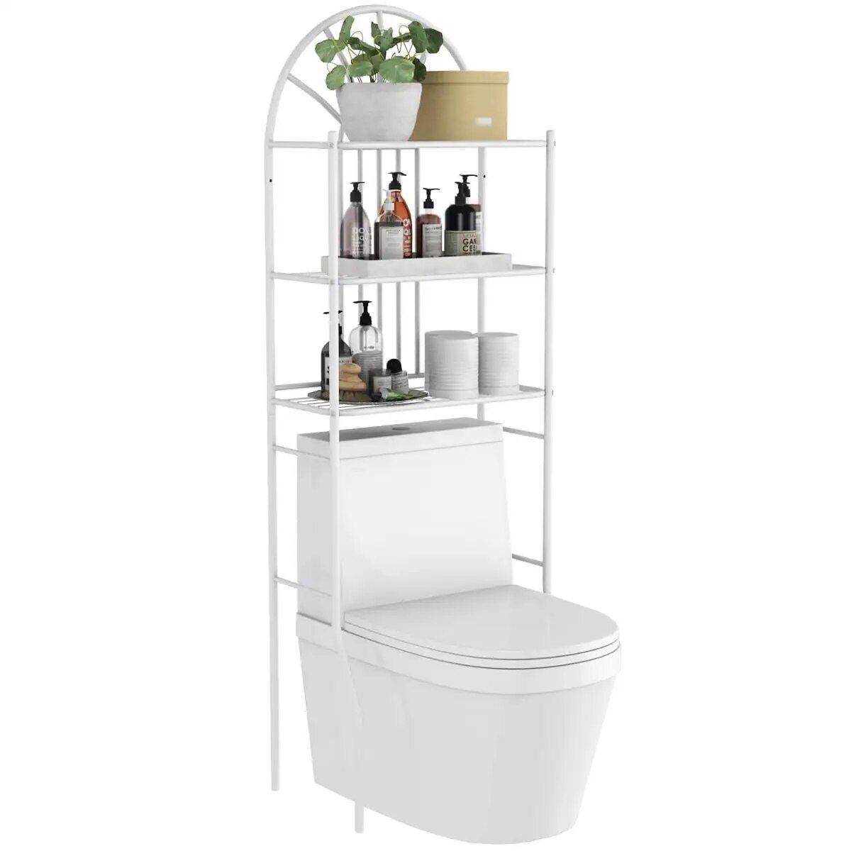 Metal Over-The-Toilet 3-Tier Storage Rack Furniture Storage Metal Over-The-Toilet 3-Tier Storage Rack Furniture Storage