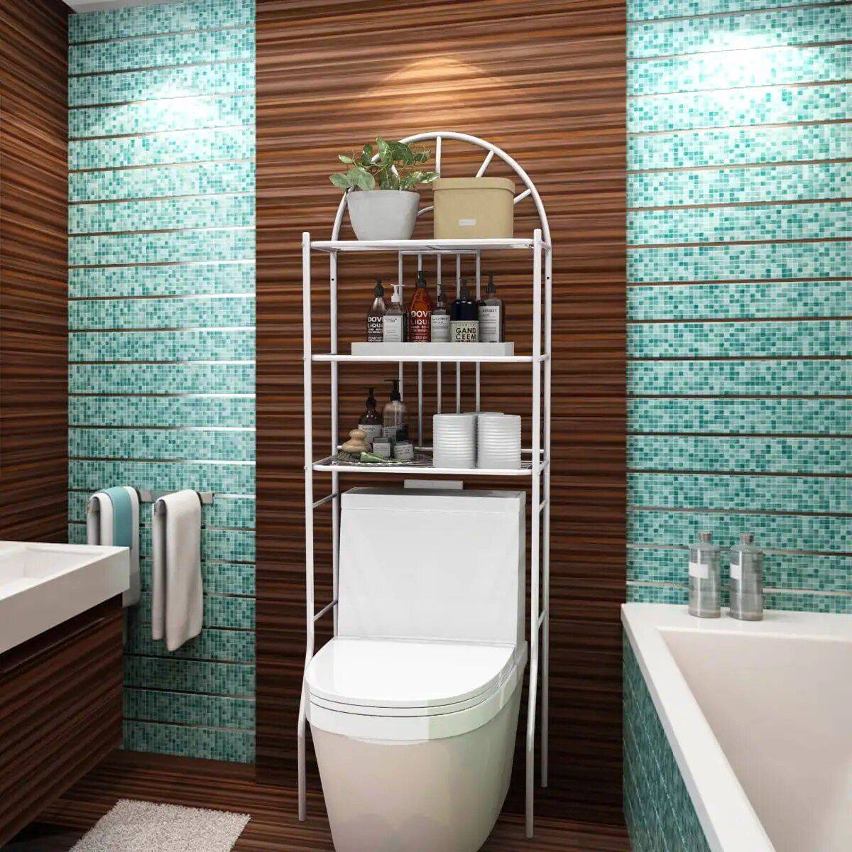 Metal Over-The-Toilet 3-Tier Storage Rack Furniture Storage Metal Over-The-Toilet 3-Tier Storage Rack Furniture Storage