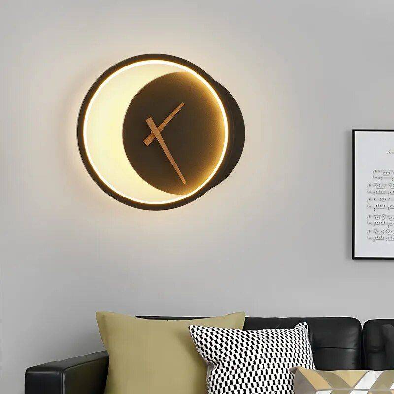Minimalist LED Wall Lamp with Built-in Clock – Modern Home Lighting Decor Lighting Wall Lamps Lampshade Color : Gold Minimalist LED Wall Lamp with Built-in Clock - Modern Home Lighting Decor Lighting Wall Lamps Lampshade Color : Gold