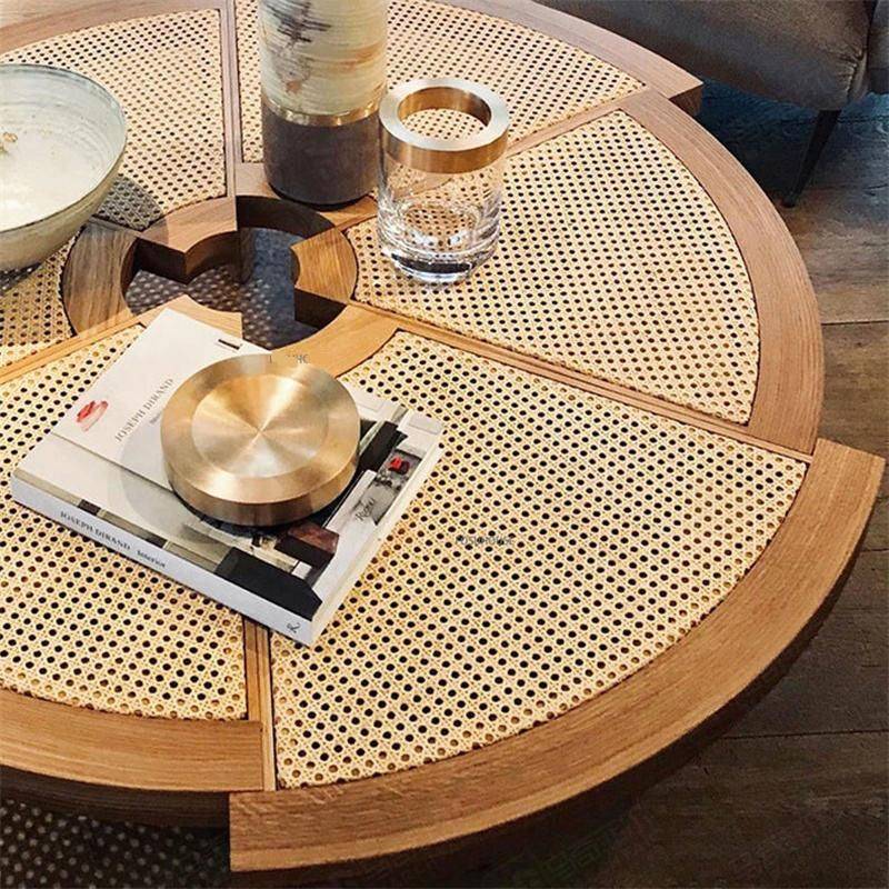 Minimalist Modern Ash Wood Rattan Coffee Table – Round Low Sofa Side Table Furniture Side Tables & Coffee Tables Type : Wood (80cm)|Wood (100cm)|Walnut (80cm)|Walnut (100cm) Minimalist Modern Ash Wood Rattan Coffee Table - Round Low Sofa Side Table Furniture Side Tables & Coffee Tables Type : Wood (80cm)|Wood (100cm)|Walnut (80cm)|Walnut (100cm)