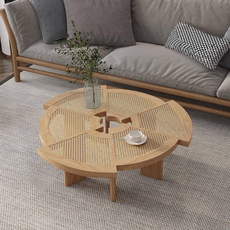 Minimalist Modern Ash Wood Rattan Coffee Table – Round Low Sofa Side Table Furniture Side Tables & Coffee Tables Type : Wood (80cm)|Wood (100cm)|Walnut (80cm)|Walnut (100cm) Minimalist Modern Ash Wood Rattan Coffee Table - Round Low Sofa Side Table Furniture Side Tables & Coffee Tables Type : Wood (80cm)|Wood (100cm)|Walnut (80cm)|Walnut (100cm)