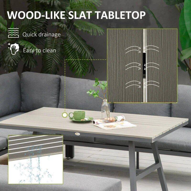 Modern 4-Piece Aluminum Patio Dining Set with Bench and Cushions Dining Tables Furniture Color : Gray Modern 4-Piece Aluminum Patio Dining Set with Bench and Cushions Dining Tables Furniture Color : Gray