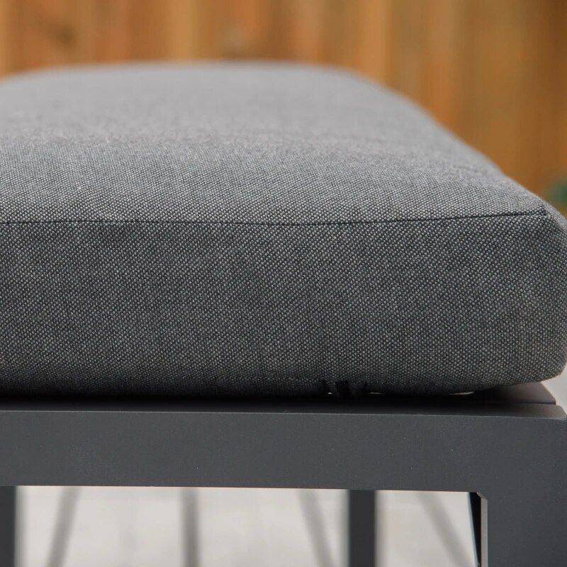 Modern 4-Piece Aluminum Patio Dining Set with Bench and Cushions Dining Tables Furniture Color : Gray Modern 4-Piece Aluminum Patio Dining Set with Bench and Cushions Dining Tables Furniture Color : Gray