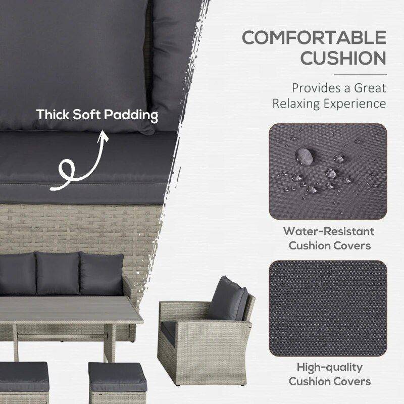 Modern 6-Piece Patio Dining and Seating Set Dining Tables Furniture Modern 6-Piece Patio Dining and Seating Set Dining Tables Furniture