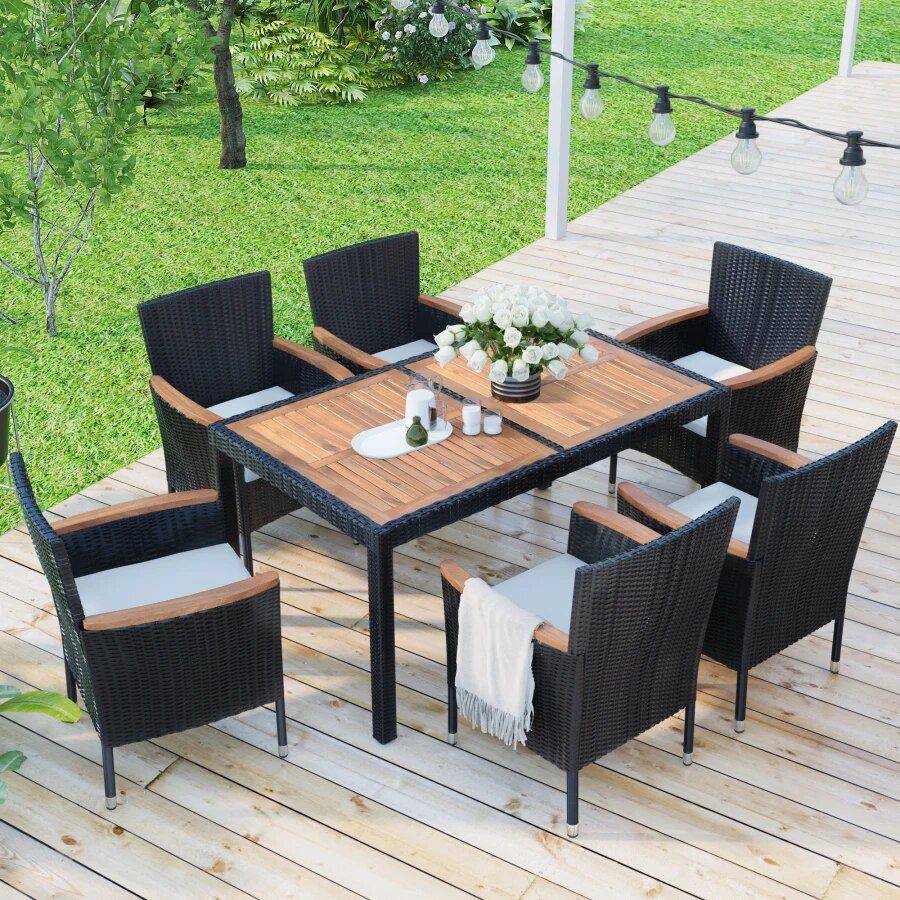 Modern 7-Piece Outdoor Patio Dining Set Dining Tables Furniture Modern 7-Piece Outdoor Patio Dining Set Dining Tables Furniture