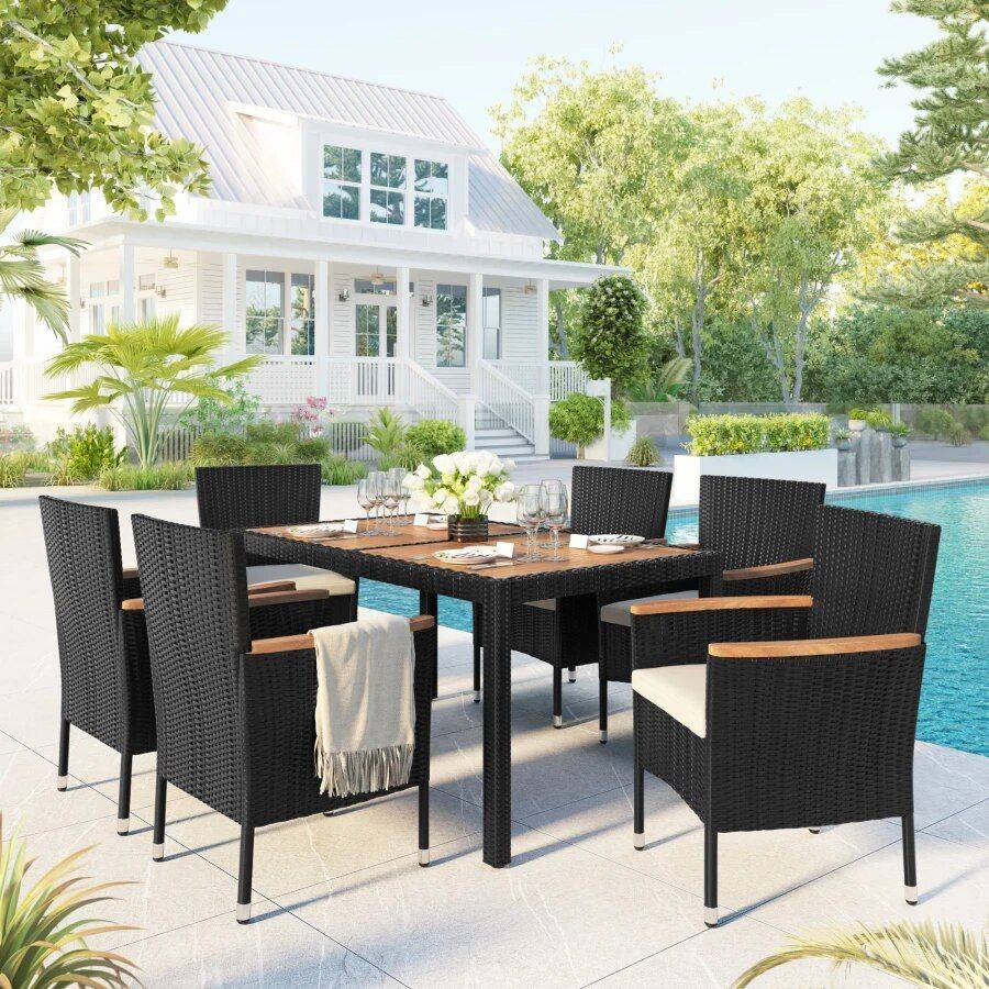 Modern 7-Piece Outdoor Patio Dining Set Dining Tables Furniture Modern 7-Piece Outdoor Patio Dining Set Dining Tables Furniture