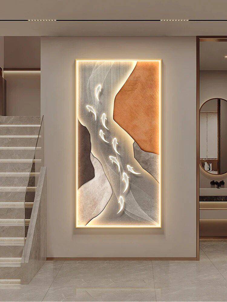 Modern Abstract Fish Art LED Wall Lamp for Corridor & Living Room Lighting Wall Lamps Style : A|B|C 