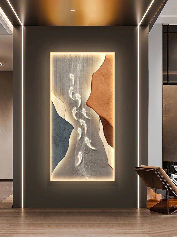 Modern Abstract Fish Art LED Wall Lamp for Corridor & Living Room Lighting Wall Lamps Style : A|B|C 