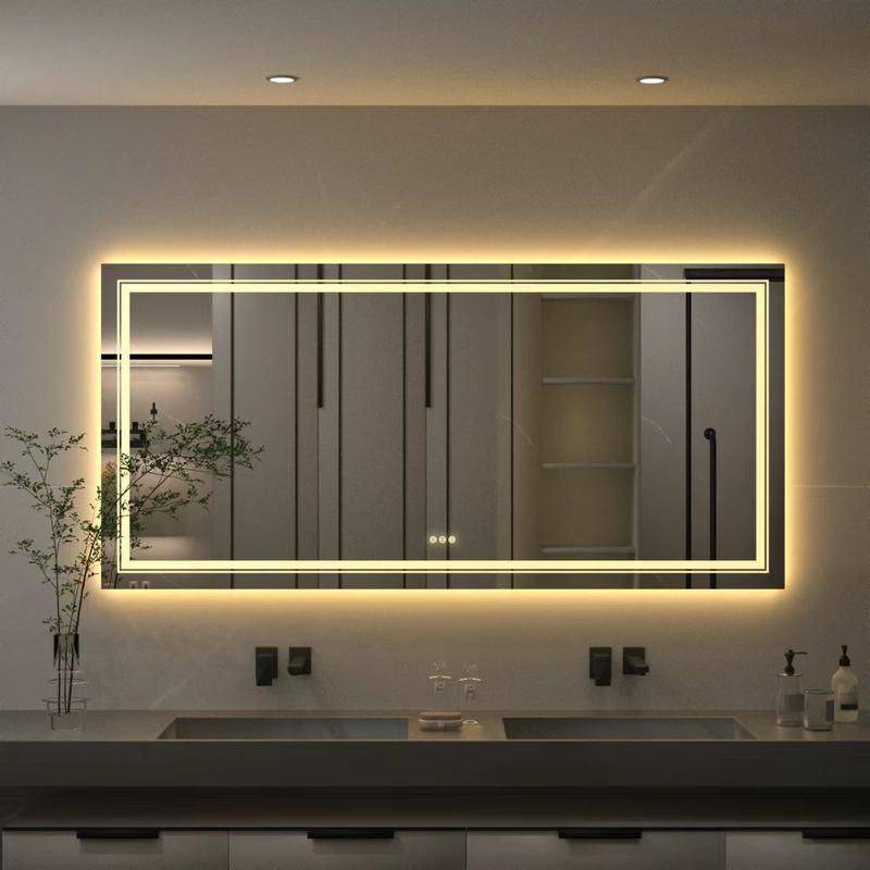 Modern Full-Length LED Lighted Bathroom Mirror with Touch Sensor, Anti-Fog, and Dimmable Features Bathroom Mirrors Size : 160x80cm (63x32inch)|151x78cm (60x31inch)|140x70cm (55x28inch) Modern Full-Length LED Lighted Bathroom Mirror with Touch Sensor, Anti-Fog, and Dimmable Features Bathroom Mirrors Size : 160x80cm (63x32inch)|151x78cm (60x31inch)|140x70cm (55x28inch)